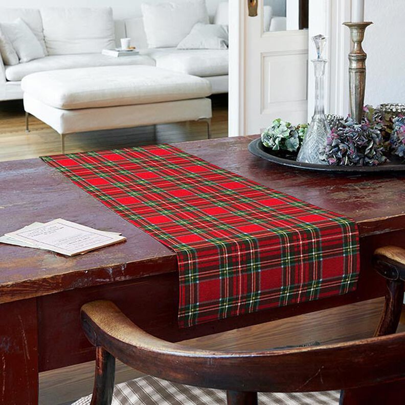 Tecido para decoração Lona Xadrez escocês – vermelho/verde pinheiro,  image number 8