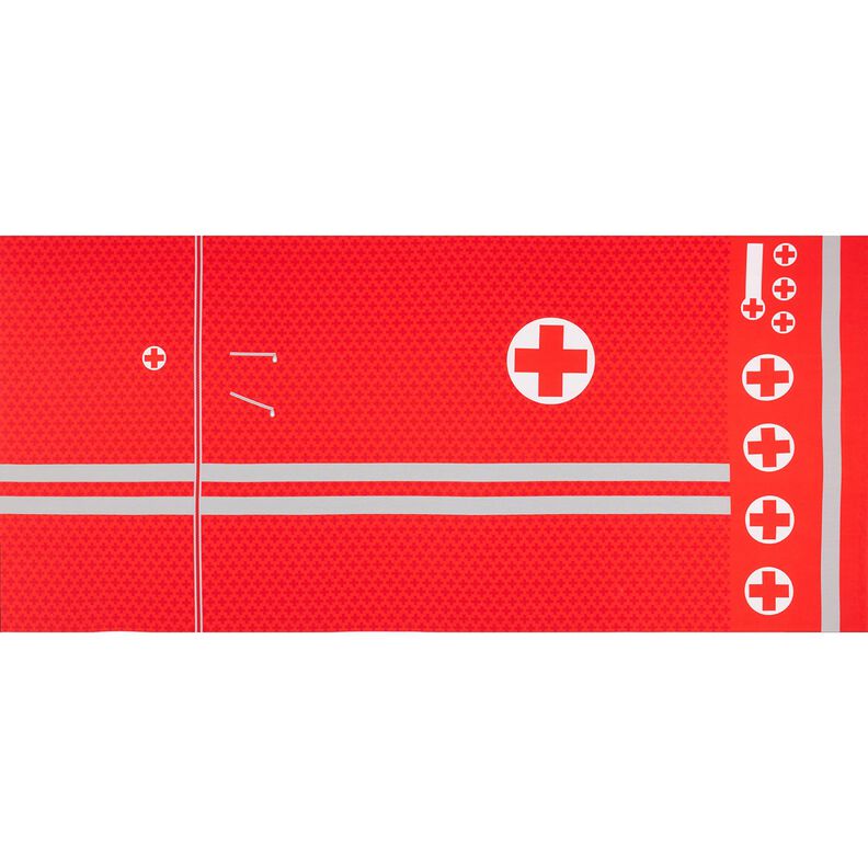 French Terry Barra Quero ser paramédico | Stoff&Liebe – vermelho/cinzento-prateado,  image number 5