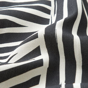 Tecido para decoração Meio linho Panamá Formas abstratas – marfim/preto, 