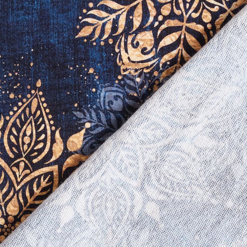 French Terry Sweat de verão Mandala | Glitzerpüppi – azul-marinho/damasco,  image number 4