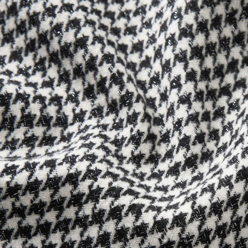 Tecido para sobretudos Mistura de lã Pied-de-poule brilhante – preto/branco sujo,  image number 2
