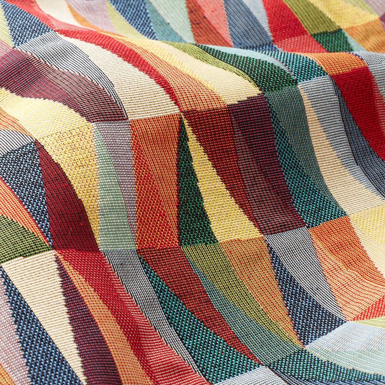 Tecido para decoração Gobelina Ziguezague gráfico – bege claro/carmin,  image number 2