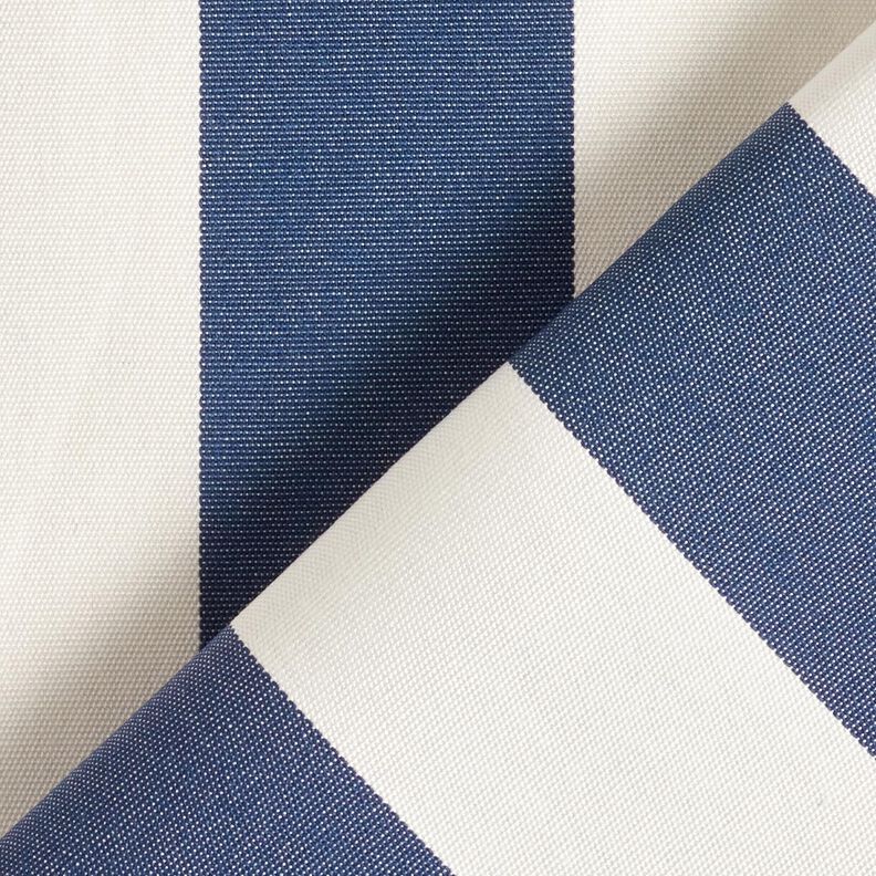 Tecido para exteriores Lona Riscas grossas – índigo/marfim,  image number 4