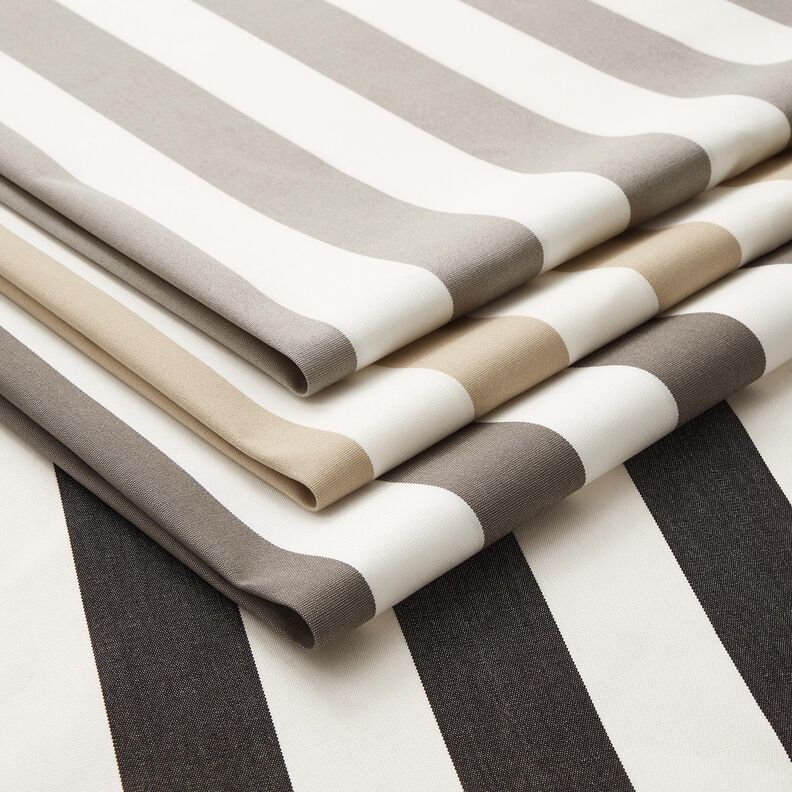 Tecido para exteriores Lona Riscas grossas – preto/marfim,  image number 5