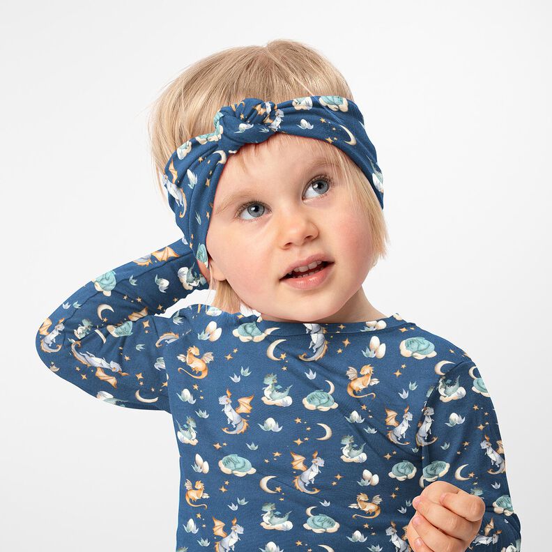 French Terry Sweat de verão Dragões fofos Impressão Digital – cinza claro,  image number 5