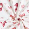 Jersey de algodão Corações de aguarela Impressão Digital – marfim/malva,  thumbnail number 3