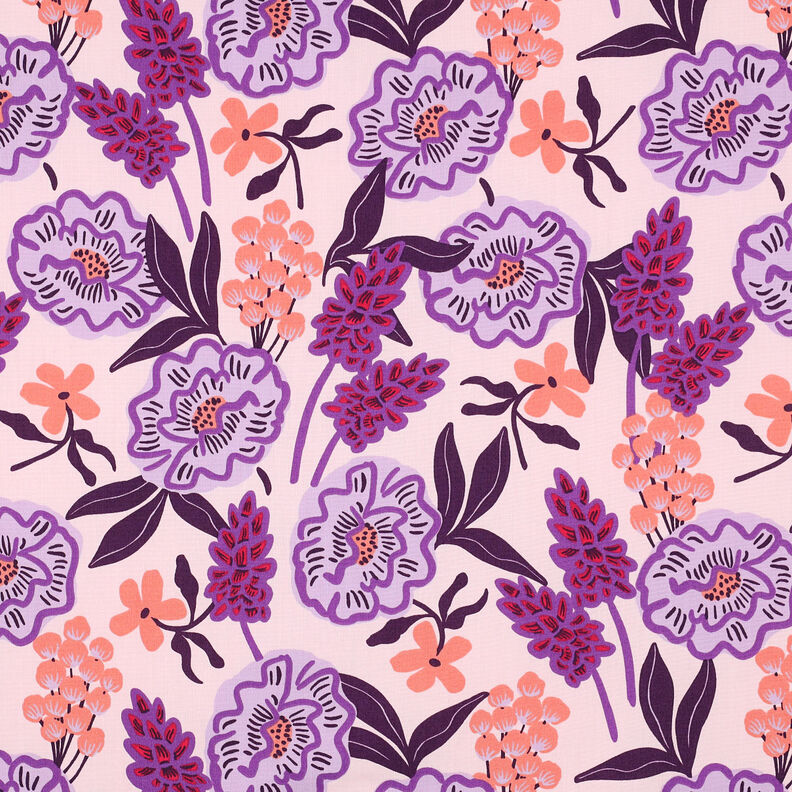 Popelina de algodão Fresh Flowers | Nerida Hansen – vermelho violeta pálido,  image number 1