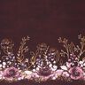 Jersey de algod&atilde;o Tecido com orla Flores com brilho dourado | Glitzerp&uuml;ppi &ndash; bord&ocirc;/vermelho violeta,  thumbnail number 1