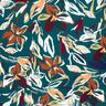 Jersey de viscose Flores modernas – azul petróleo/cobre,  thumbnail number 1