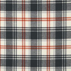 Flanela de algodão Xadrez com padrão espinha de peixe – preto azulado/creme, 