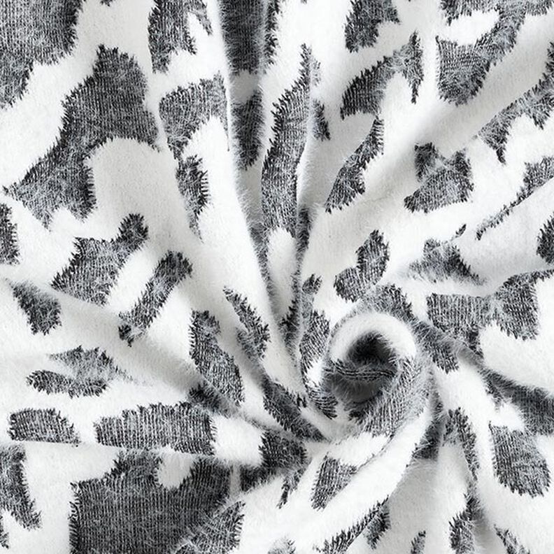 Malha jacquard Padrão leopardo abstrato – branco,  image number 3