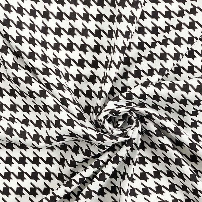 Tecido viscose Pied-de-poule – branco/preto,  image number 3