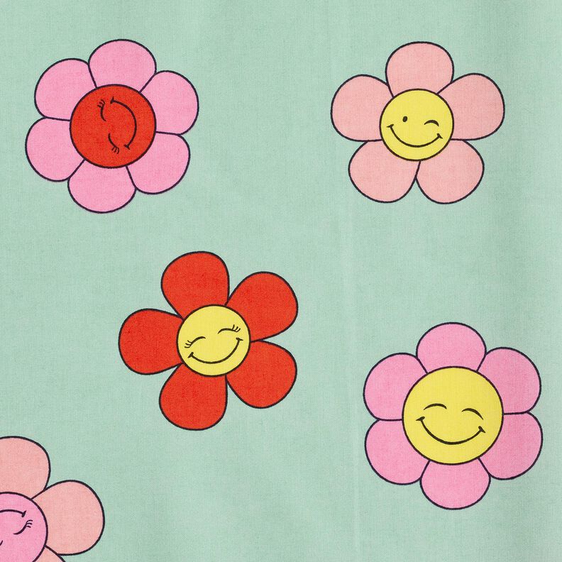 Algodão revestido Flores alegres | Poppy Fabrics – menta/amarelo-limão,  image number 7