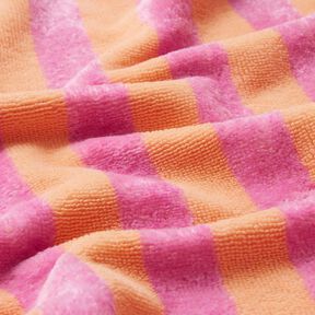 Tecido turco Bambu Riscas grossas – laranja-claro/pink, 