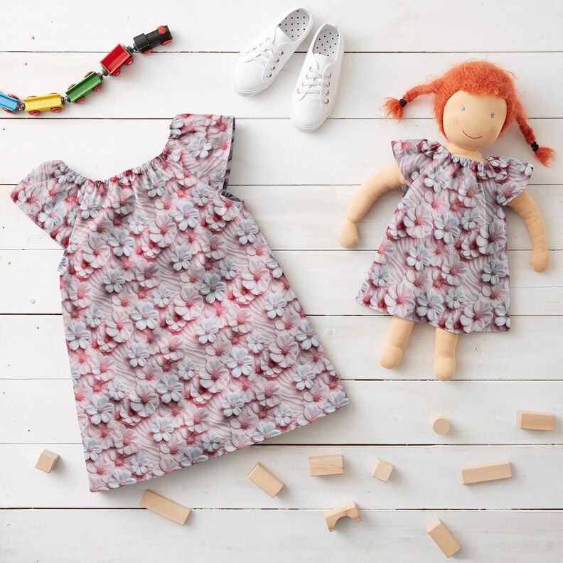 Popelina de algod&atilde;o Flores de a&ccedil;&uacute;car Impress&atilde;o Digital &ndash; rosa-velho claro,  image number 5