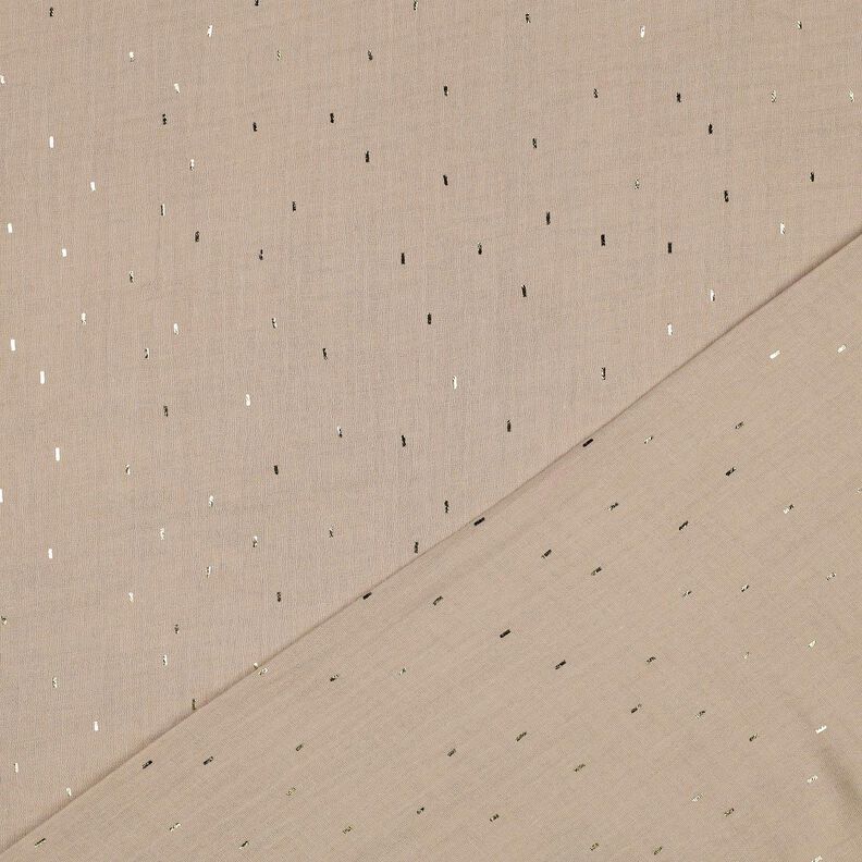 Musselina/ Tecido plissado duplo Retangular Estampado prateado | Poppy Fabrics – anémona/ouro,  image number 4