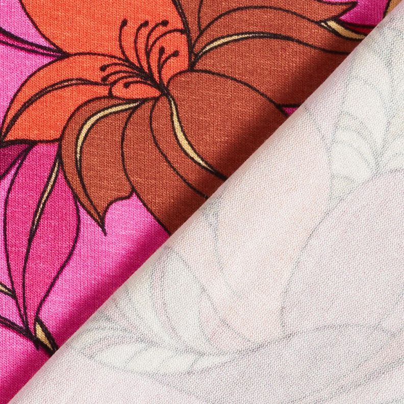 Jersey de viscose Flores delicadas – púrpura/vermelho-fogo,  image number 4