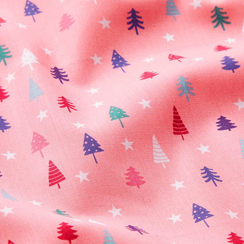 Tecido de algodão Popelina Pinheiros mini – pink/branco,  image number 2