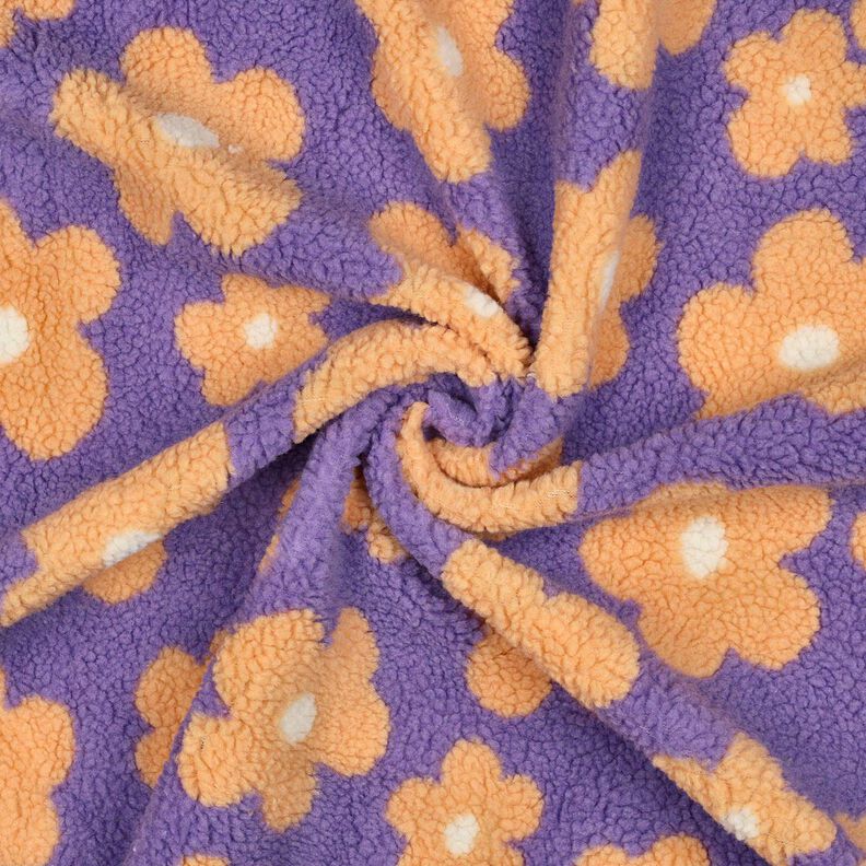 Tecido de pel&uacute;cia Teddy Flores | Poppy Fabrics &ndash; lavanda/damasco,  image number 3