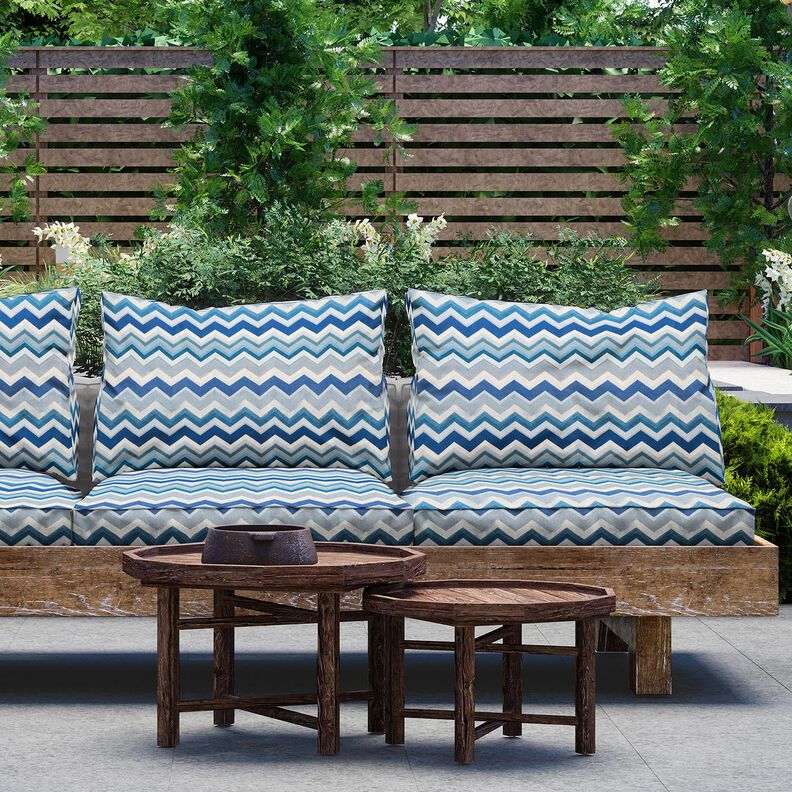 Tecido para exteriores Lona Picos – azul,  image number 6