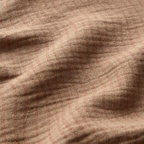 Mistura de linho e algodão Jacquard Padrão ondulado – castanho médio, 