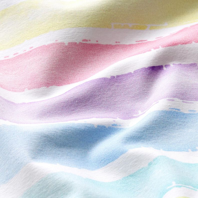 Jersey de algodão Riscas pastel | Glitzerpüppi – branco,  image number 1