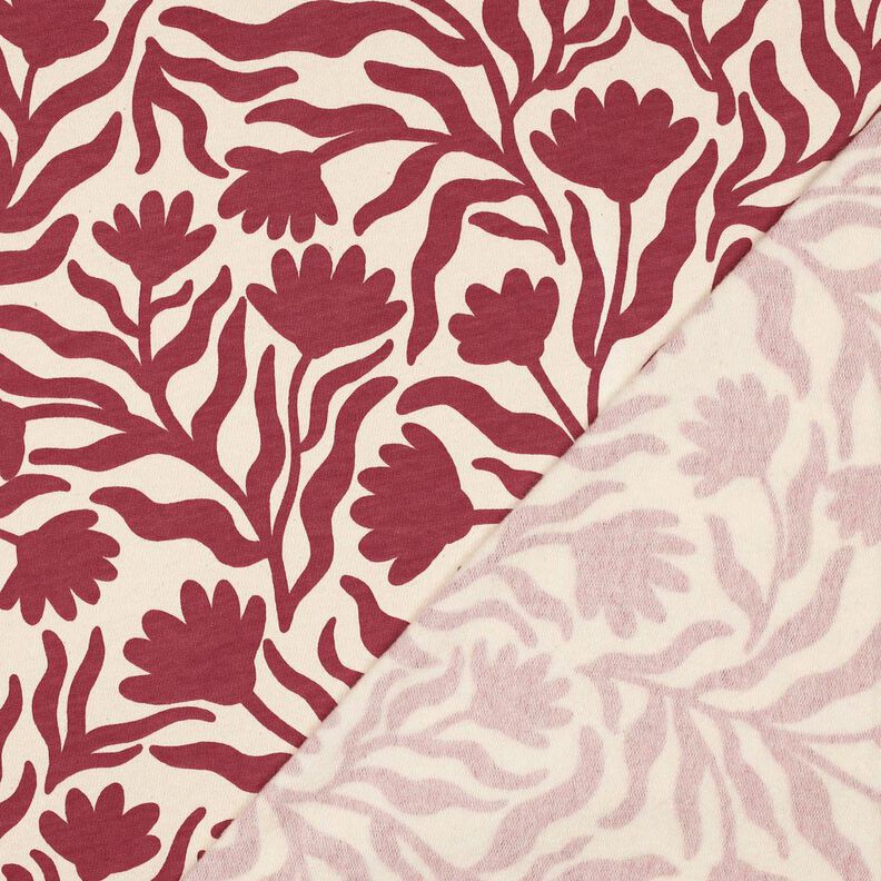 Sweatshirt cardada em cru Flores | Poppy Fabrics – creme/baga,  image number 4