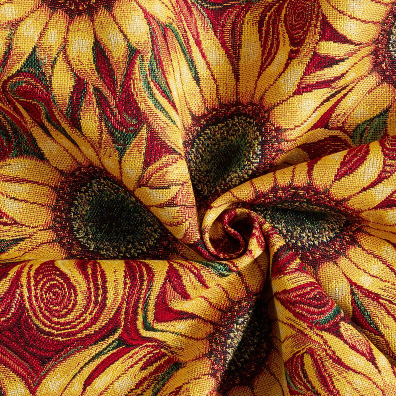 Tecido para decoração Gobelina Girassóis – carmin/amarelo-sol,  image number 3