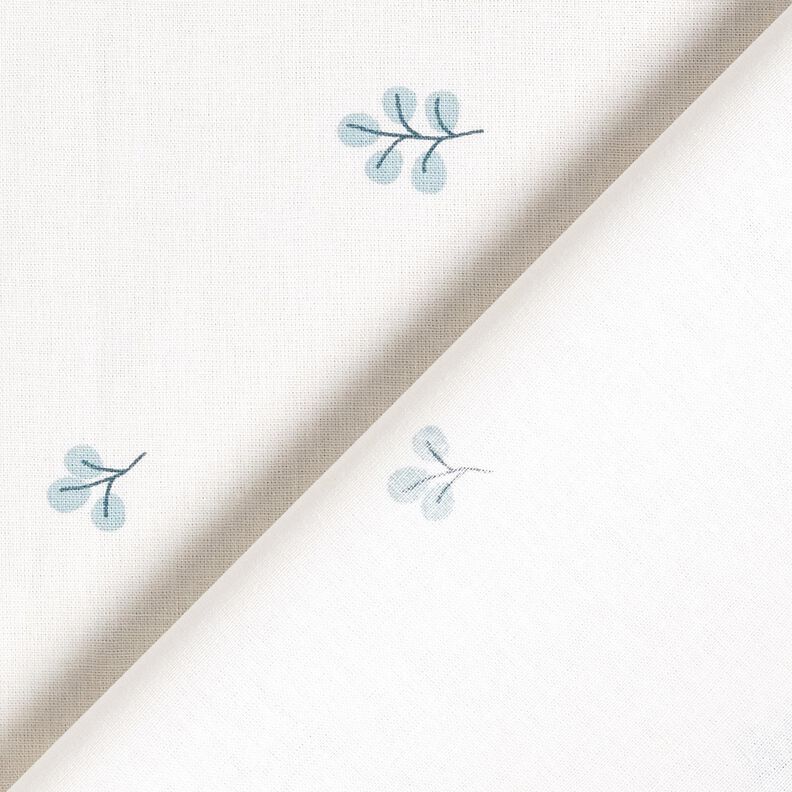 Popelina de algodão Ramos e folhas de tília – branco/eucalipto,  image number 4