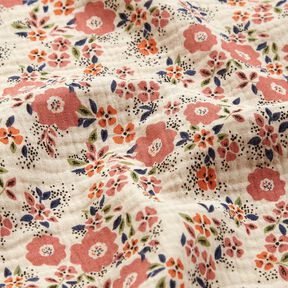 Musselina/ Tecido plissado duplo Mar de flores – taupe claro, 