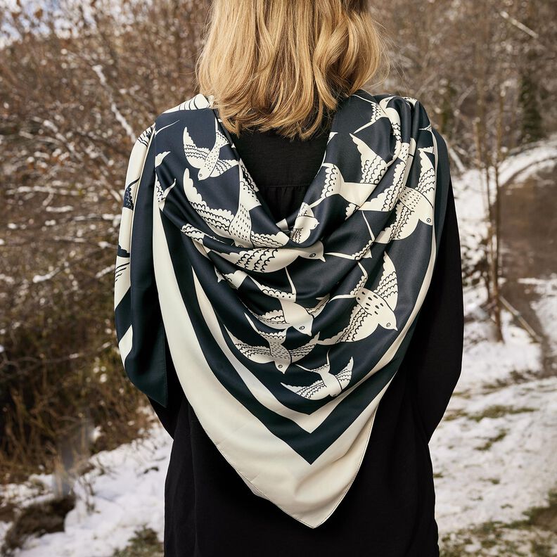 Painel de cetim Andorinhas | Katia Fabrics – antracite/creme,  image number 11