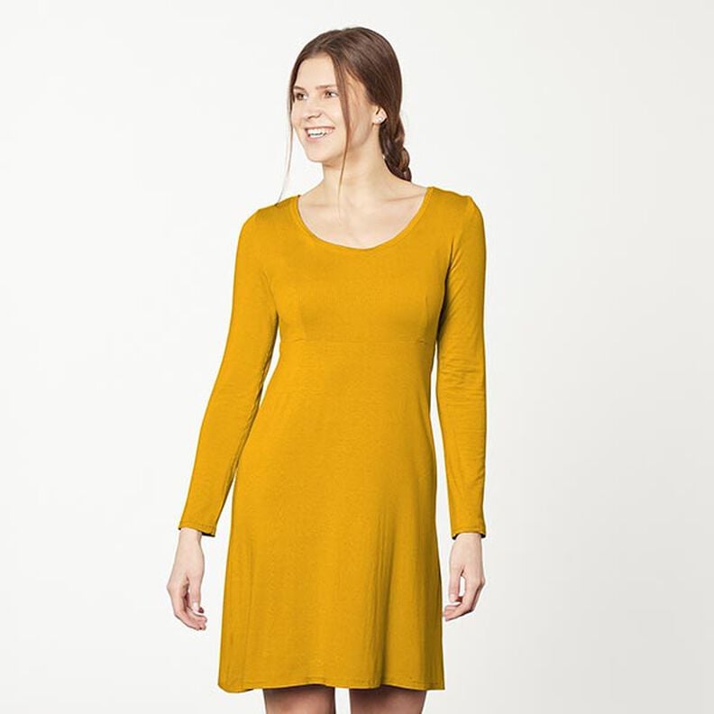 GOTS Jersey de algodão | Tula – amarelo-caril,  image number 5
