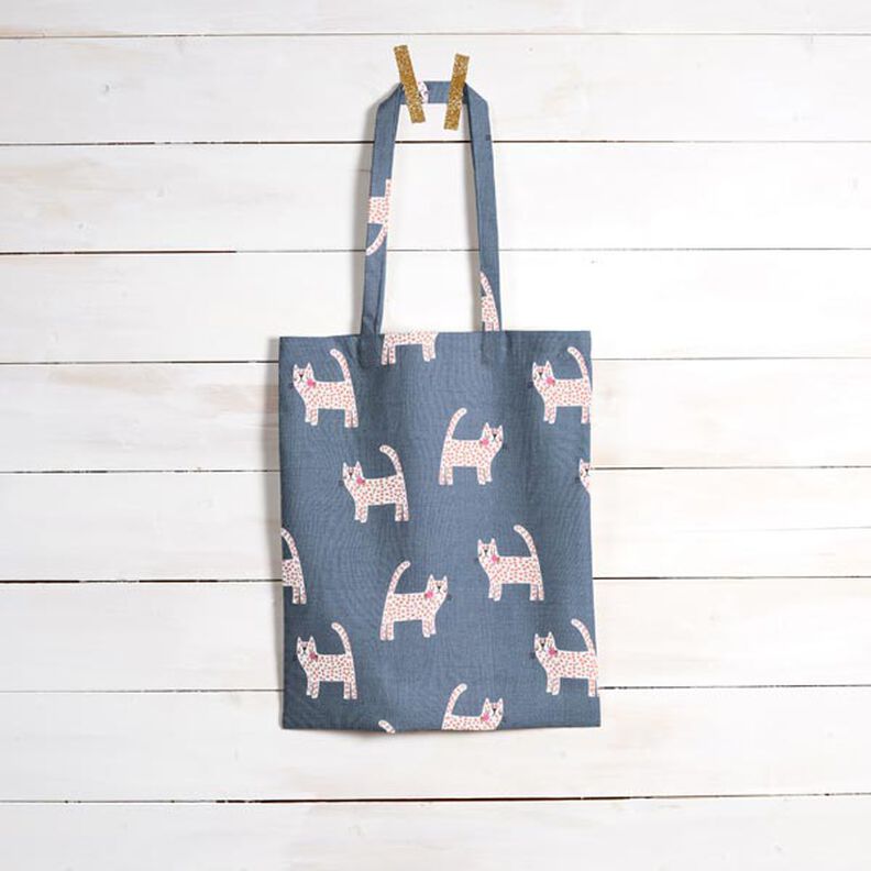 Tecido para decoração Meio linho Panamá Gatos – cinzento escuro,  image number 8