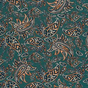 Jersey Romanit Paisley – pinheiro azul/laranja-pêssego, 