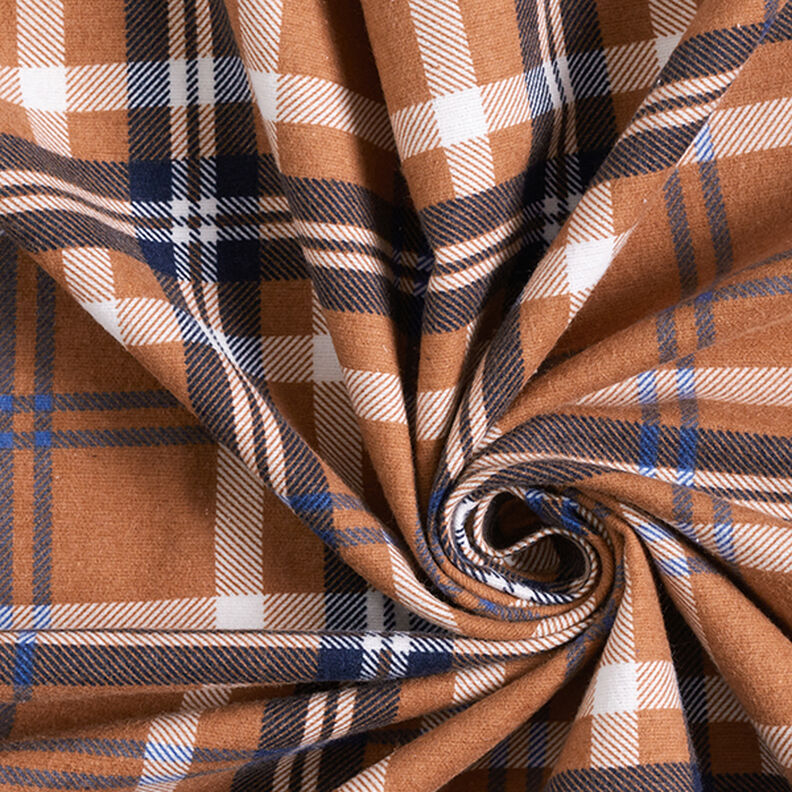 Flanela de algodão Padrão xadrez Estampado | by Poppy – castanho-avermelhado/azul real,  image number 3