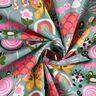 Tecido de algodão Cretone Borboletas e abelhas – eucalipto/rosa,  thumbnail number 3