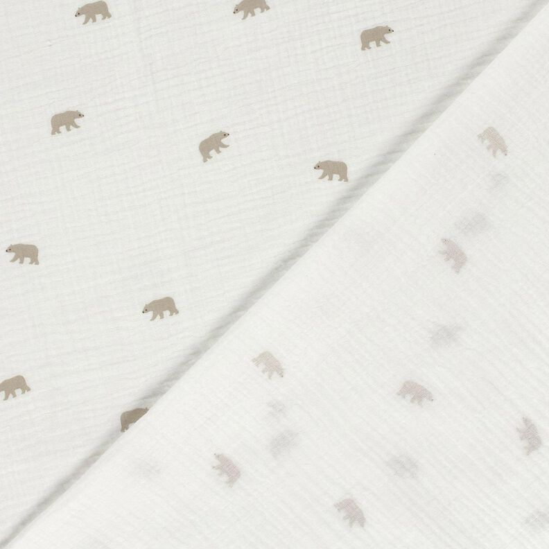 Musselina/ Tecido plissado duplo Urso polar – branco,  image number 4