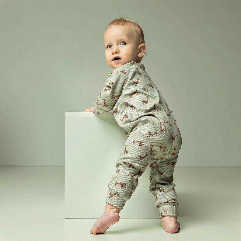 Jersey canelado Girafas doces &ndash; caqui,  image number 5