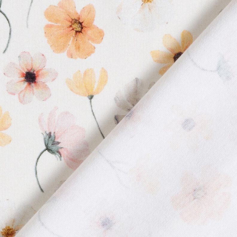 GOTS Jersey de algodão Prado de flores Impressão Digital – bege,  image number 4