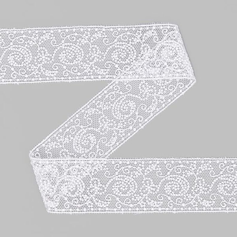 Encaixe de tule de renda (25 mm) 1 – branco,  image number 1