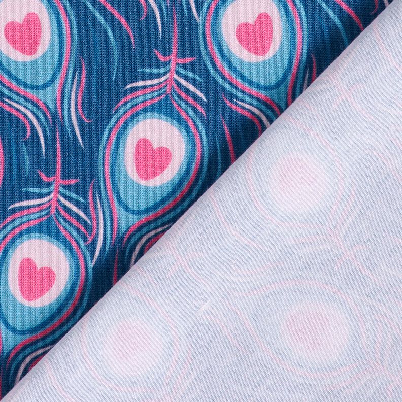 Jersey de algodão Pavo | Stoff&Liebe – azul real/rosa intenso,  image number 4