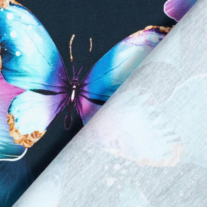 Jersey de algodão Borboletas Ginkgo | Glitzerpüppi  – azul-noite,  image number 4