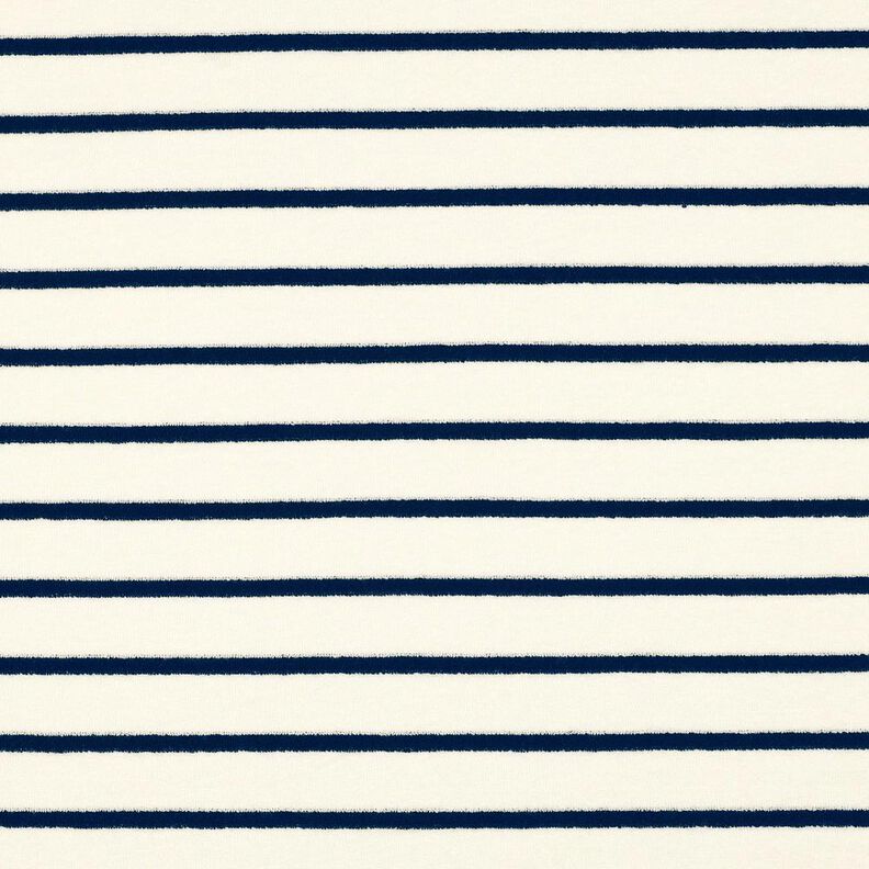 Tecido turco Jersey riscas – marfim/azul-noite,  image number 1