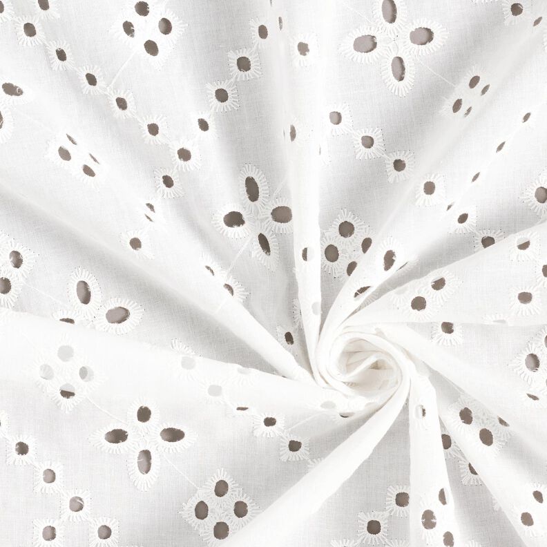 Tecido de algodão Bordado inglês – branco,  image number 3