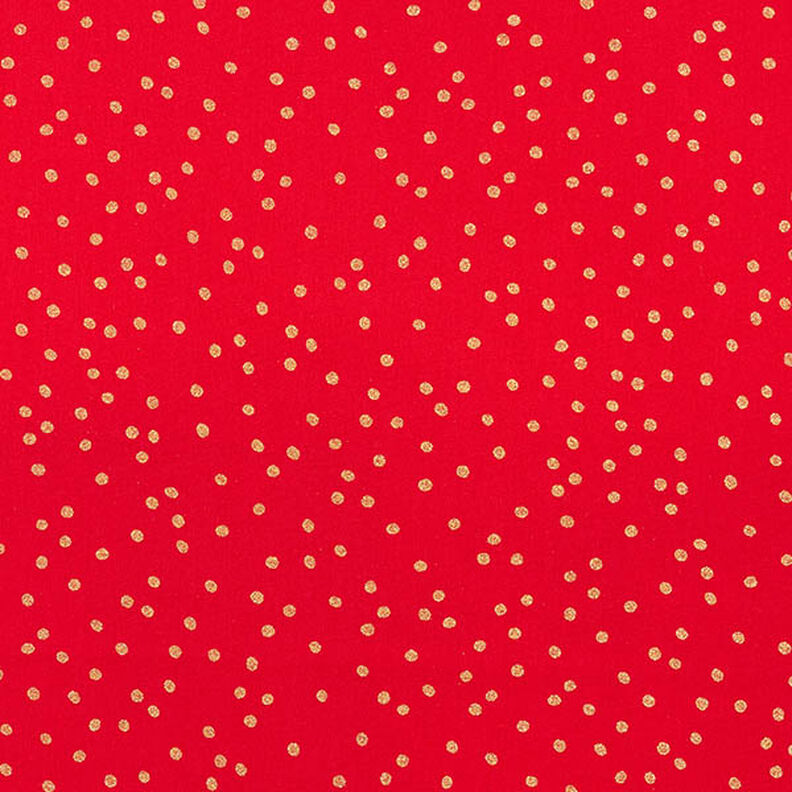 Tecido de algodão Popelina Pintas finas – vermelho/dourado,  image number 1