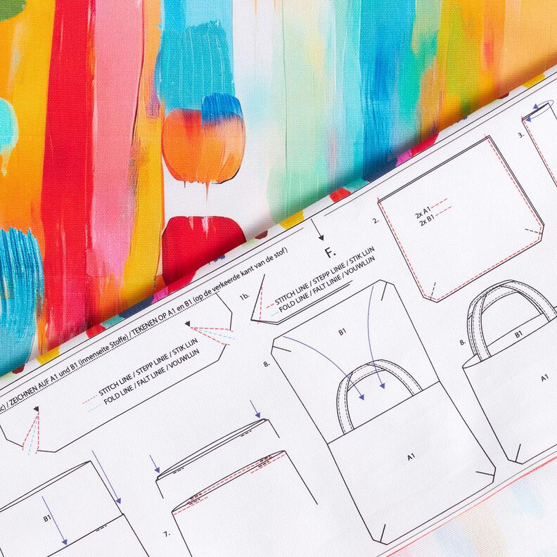 Carteiras Barra Lona Pontos de pincel coloridos &ndash; branco,  image number 6