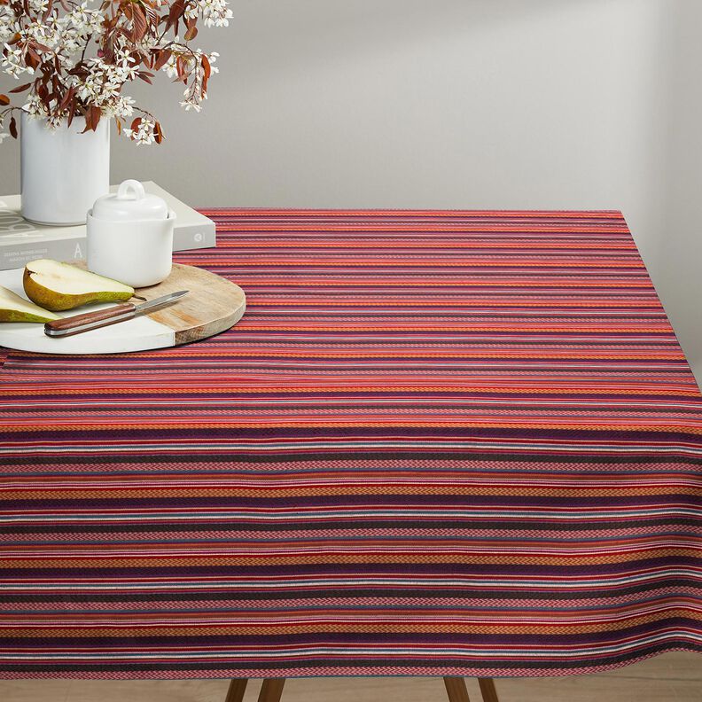 Tecido para decoração Jacquard Riscas Chevron – carmin/verde,  image number 5