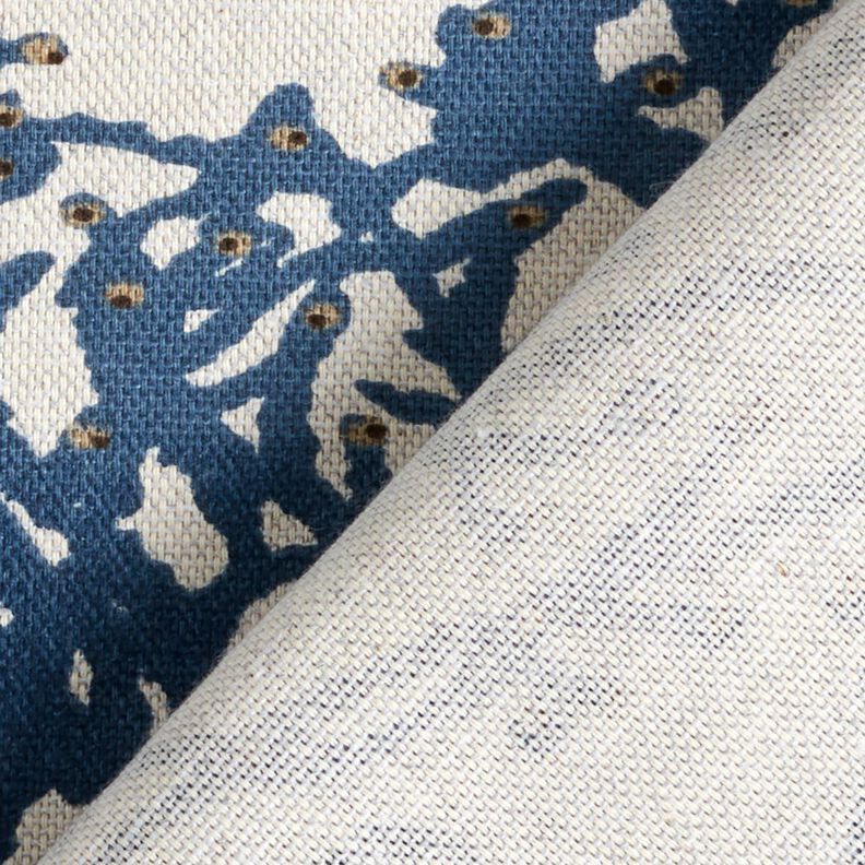 Tecido para decora&ccedil;&atilde;o Meio linho Panam&aacute; Belos corais &ndash; azul-marinho/natural,  image number 4