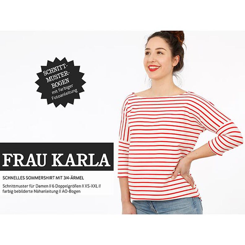 FRAU KARLA - Camisola de verão com mangas 3/4, Studio Schnittreif  | XS -  XXL,  image number 1