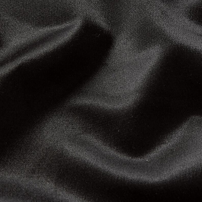 Mistura de algodão e cetim Liso – preto,  image number 2